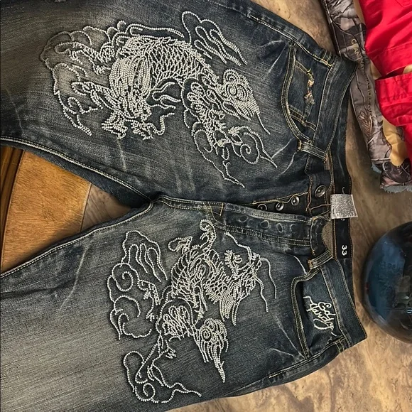 Christian Audigier Denim with White Script